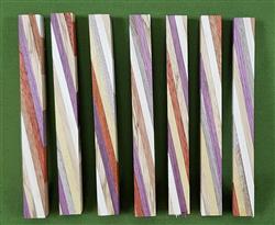 Blank #332 - Striped Pen Turning Blanks, Assorted Exotic Hardwoods, Set of 7,  3/4" x 3/4" x 8" ~ $29.99